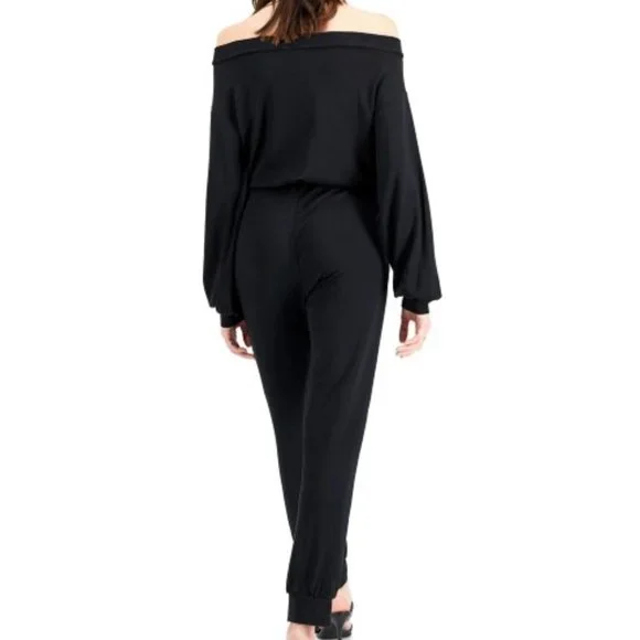 Off-The-Shoulder Blouson Jumpsuit - Picture 4 of 4